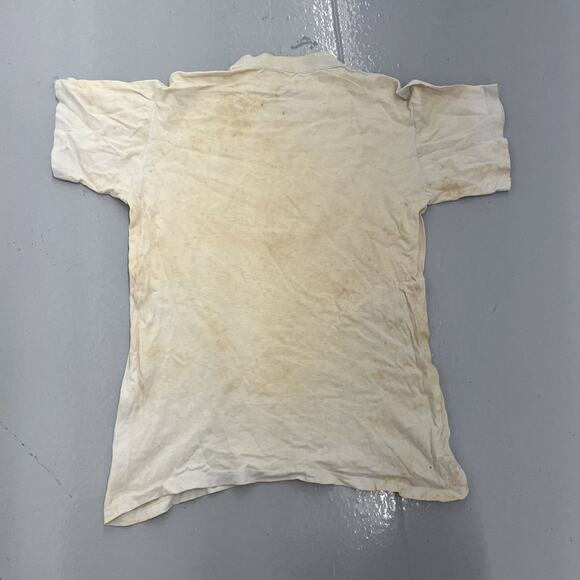 Vintage 60s White/Blue Distressed Blank Cotton T-Shirt - Picture 2 of 3
